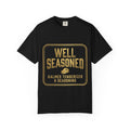 Well Seasoned T-Shirt — Funny BBQ & Grilling Tee ("Kalmes Tenderizer & Seasoning")