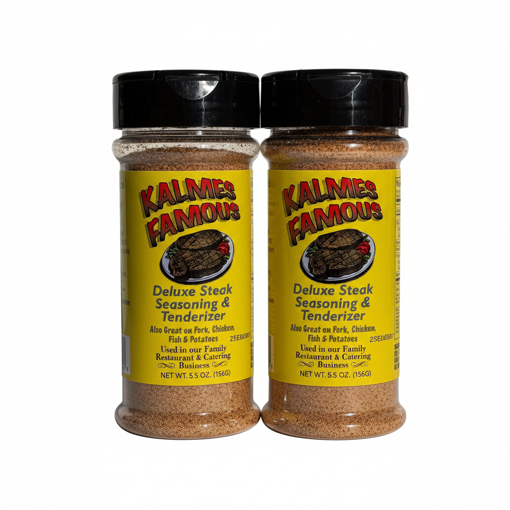 Kalmes Famous Seasoning & Tenderizer 2-in-1 Steak Rub | 5.5oz or 32oz