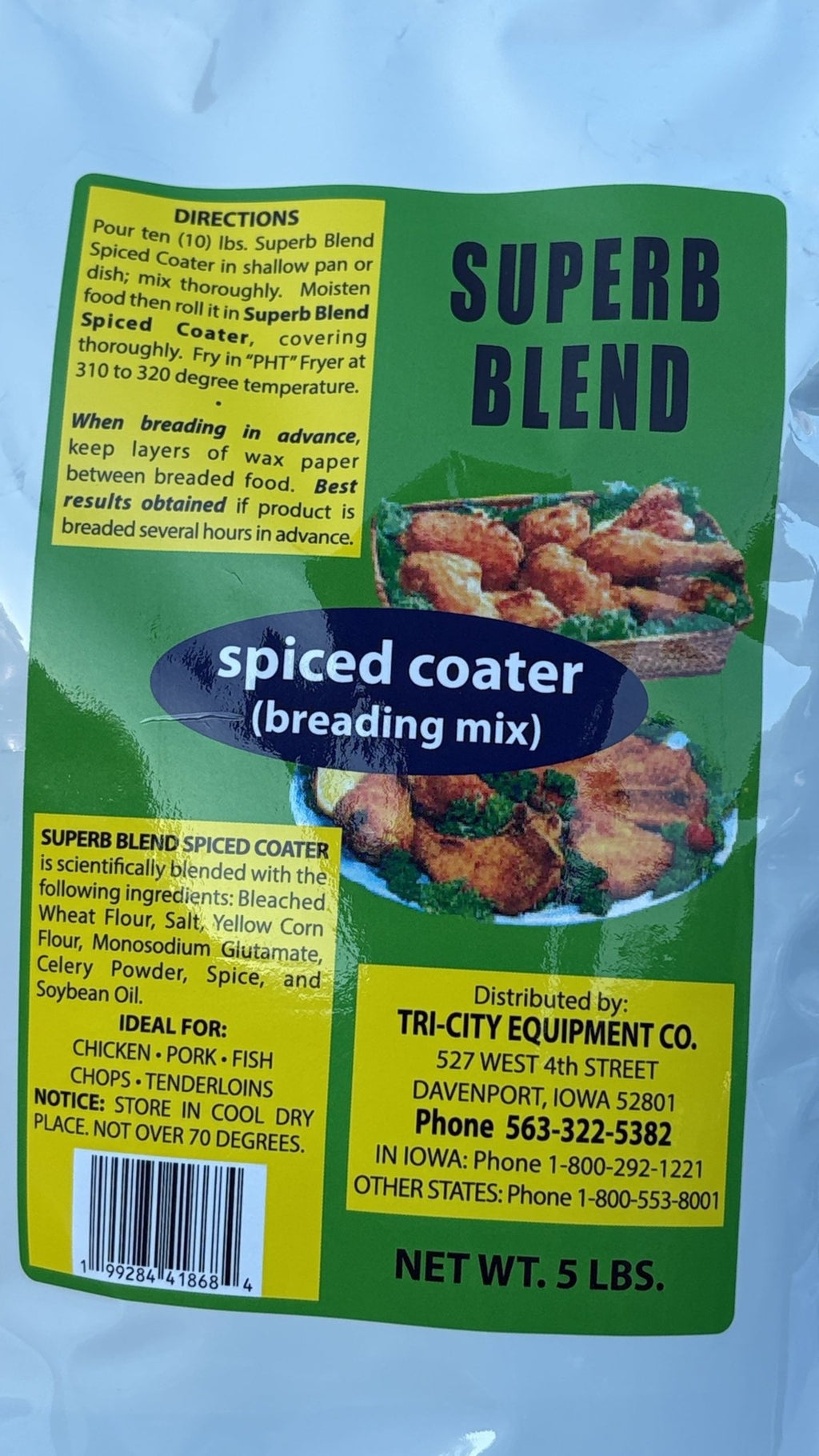 5 lb Superb Blend Spiced Coater Breading Mix - Kalmes Foods Co