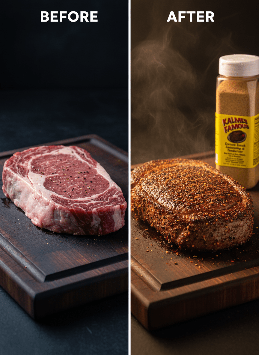 "Kalmes Famous 2-in-1 Steak Seasoning & Tenderizer - Family Recipe - Kalmes Foods