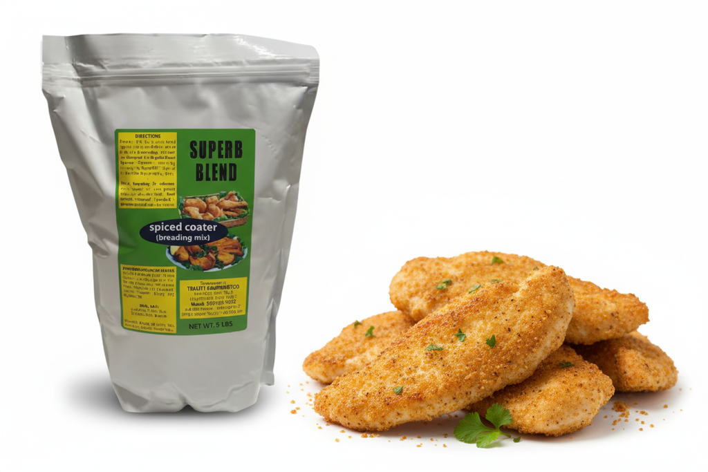 Breading Mix with Breaded Chicken