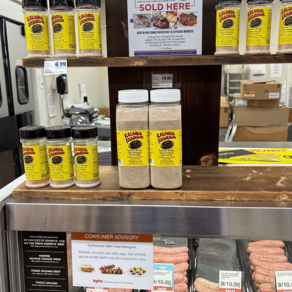 2-in-1 Steak Seasoning & Meat Tenderizer on shelves at fareway
