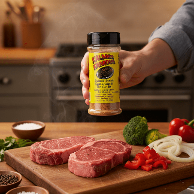 Kalmes bottle on kitchen counter with ingredients