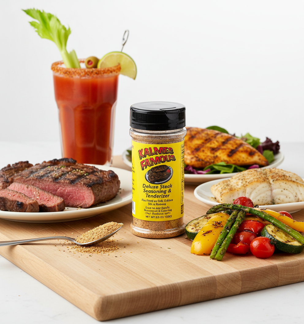 "Kalmes Famous 2-in-1 Steak Seasoning & Tenderizer - Family Recipe - Kalmes Foods