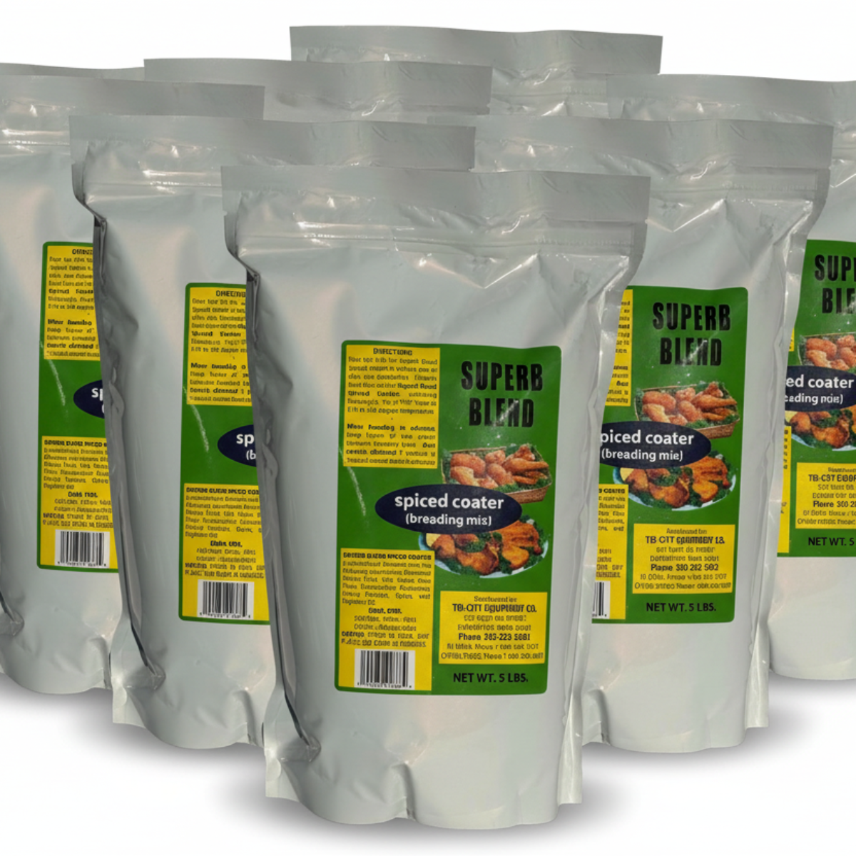  Case of 6 SUPERB BLEND Spiced Coater breading mix — bulk wholesale breading mix for restaurants and home cooks
